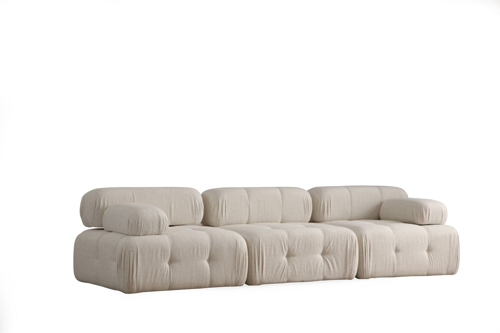 Doblo  3 Seater Sofa Cream Curly wool| Comfortable designer sofa