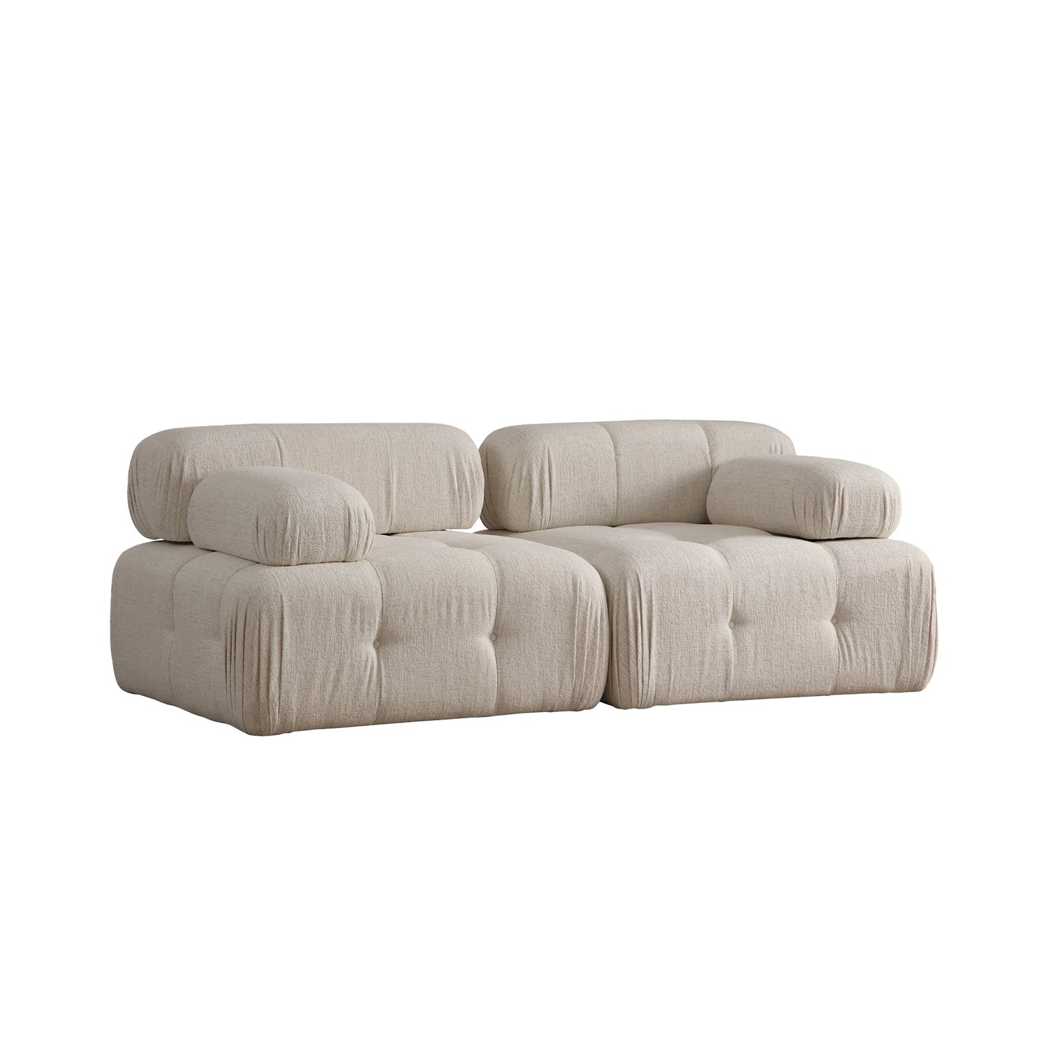 Doblo – Cream 2 Seater Sofa | Compact Modern Couch for Two