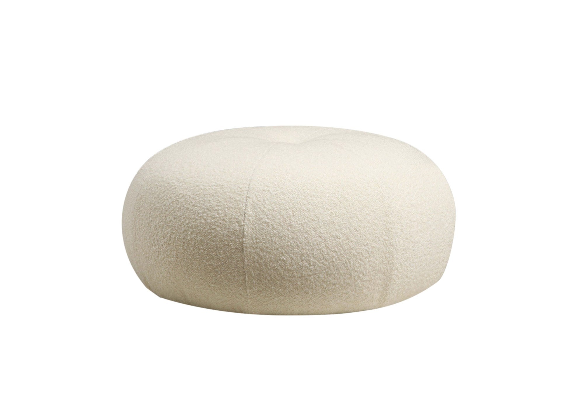 Tina - Bouclet  White Pouffe – Modern Upholstered Ottoman