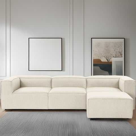 Fora – Ecru L Shape Corner Sofa | Designer Sectional for Living Room