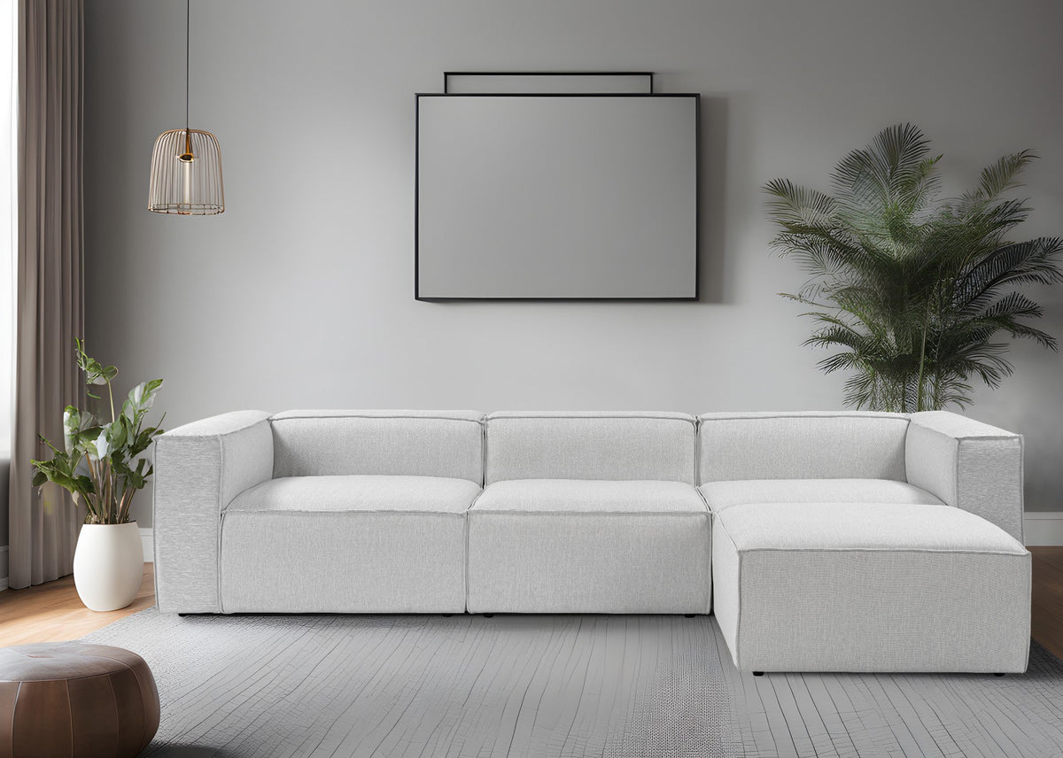 Fora Grey L Shape Corner Sofa Designer Sectional for Living Room