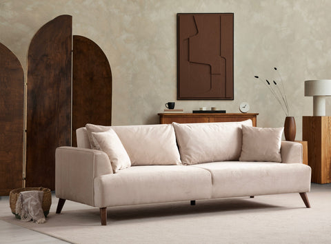 Buhara – Ecru 3 Seater Sofa | Comfortable  Couch for Family