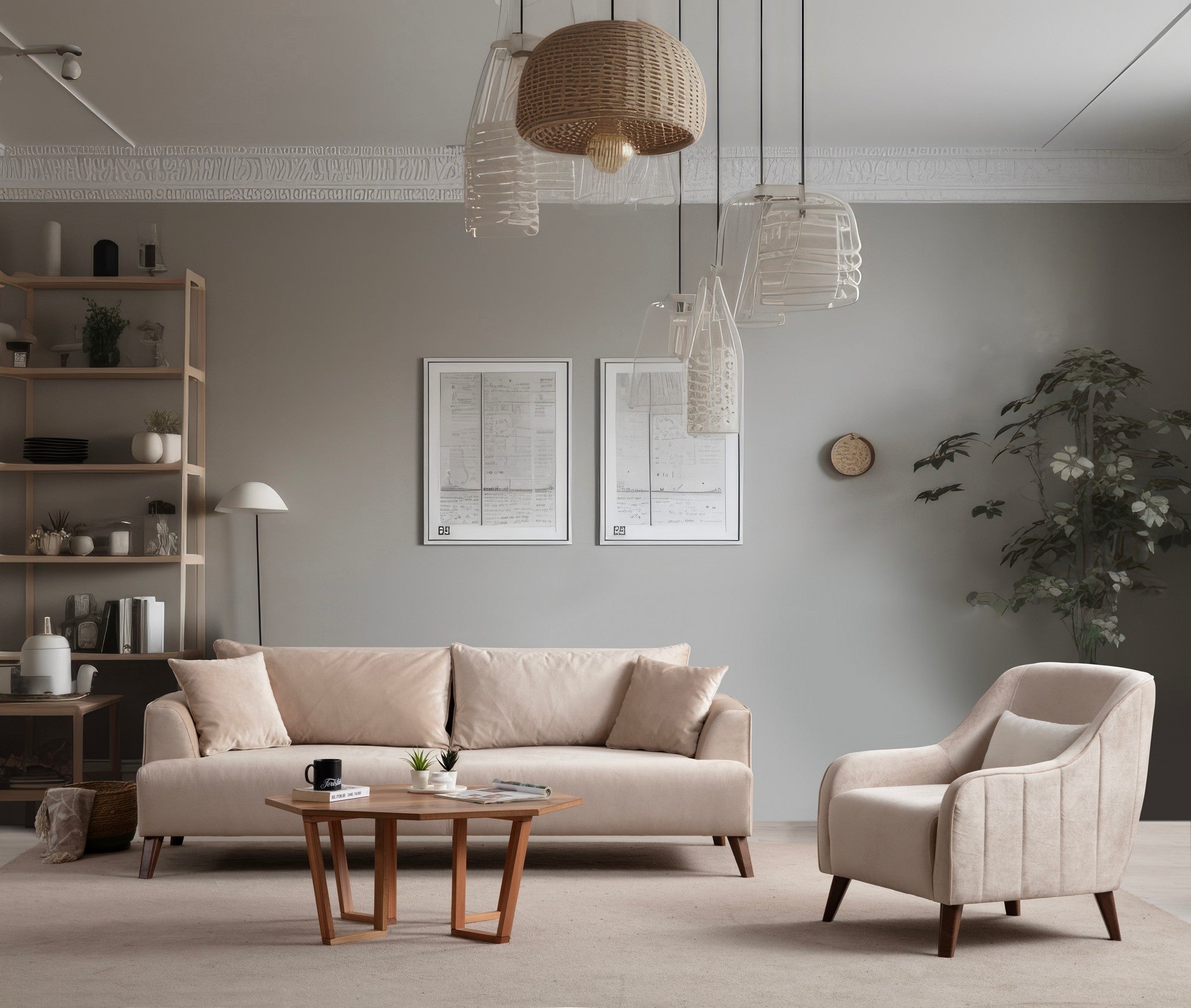 Buhara – Ecru 3 Seater Sofa | Comfortable  Couch for Family