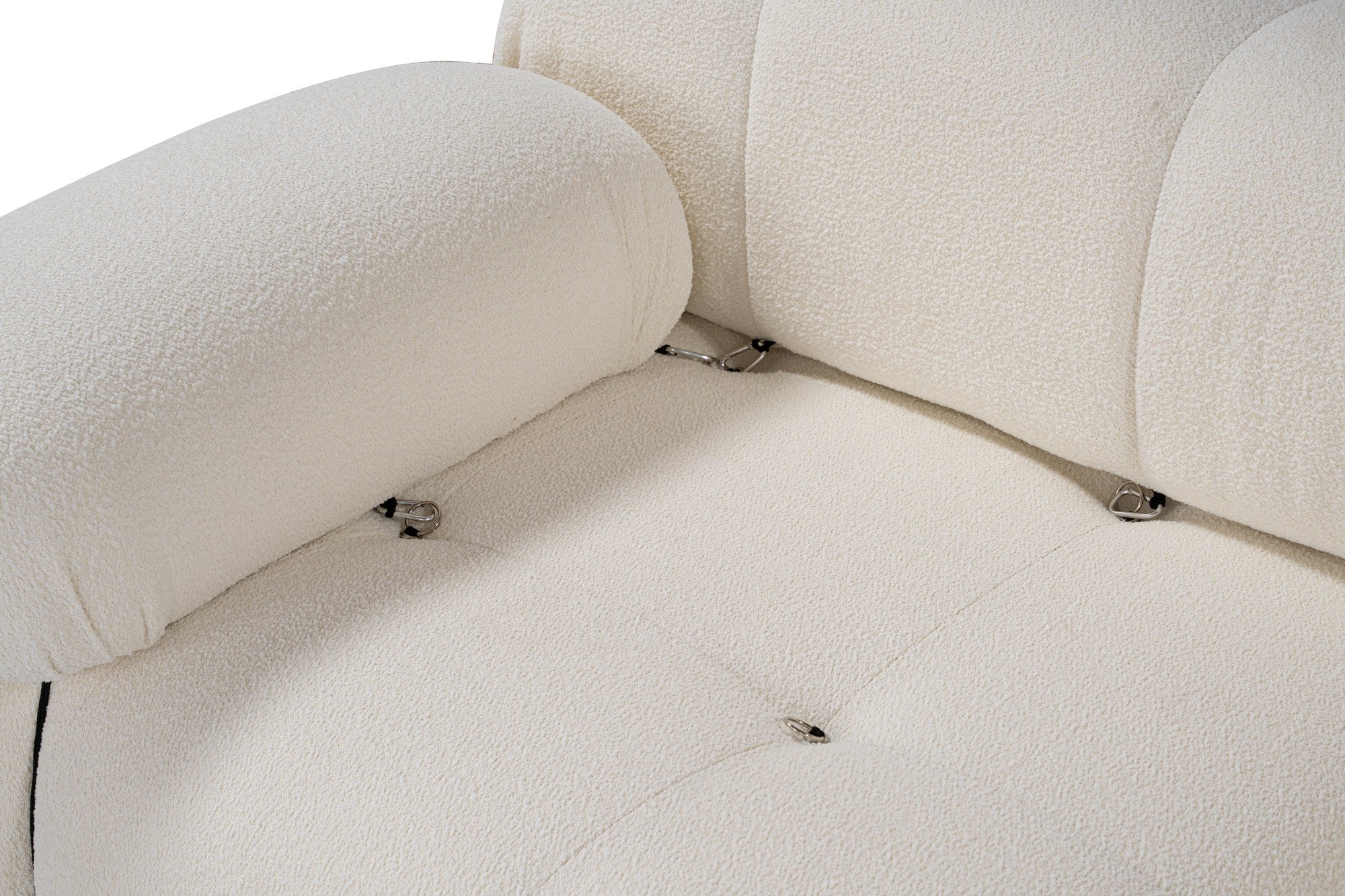 Bubble  3 Seater Sofa White curly wool| Modern Designer sofa