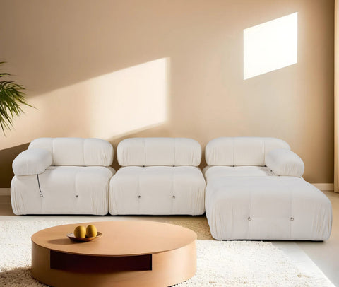 Bubble – White L Shape Corner Sofa | Designer Sectional for Living Room