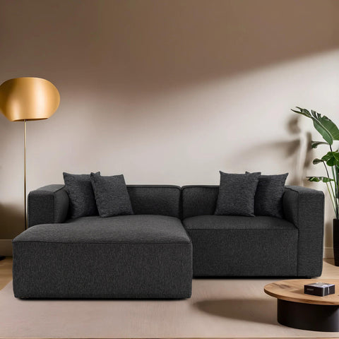 Mora – Anthracite L Shape Corner Sofa | Designer Sectional for Living Room