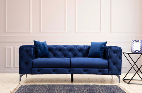 Como – Navy Blue 2 Seater Sofa | Compact Modern Couch for Two