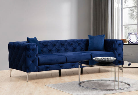 Como Navy Blue 3 Seater Sofa | Comfortable Modern tufted sofa