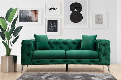 Como – Green 2 Seater Sofa | Compact Modern Couch for Two