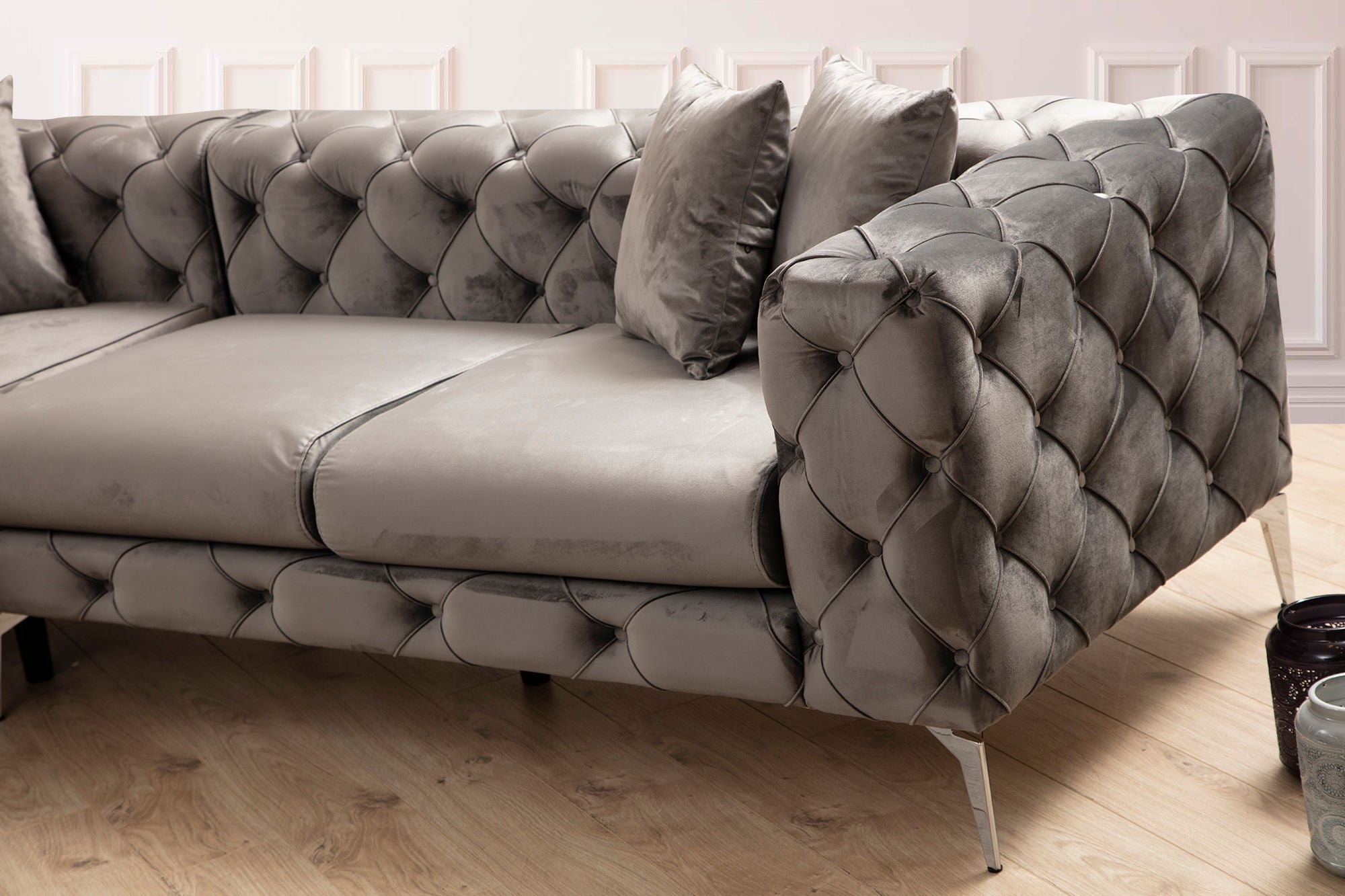 Como – Anthracite L Shape Corner Sofa | Designer Sectional for Living Room