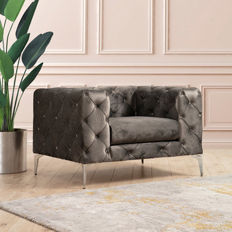 Como  | Anthracite Wing Chair – Designer Lounge Armchair