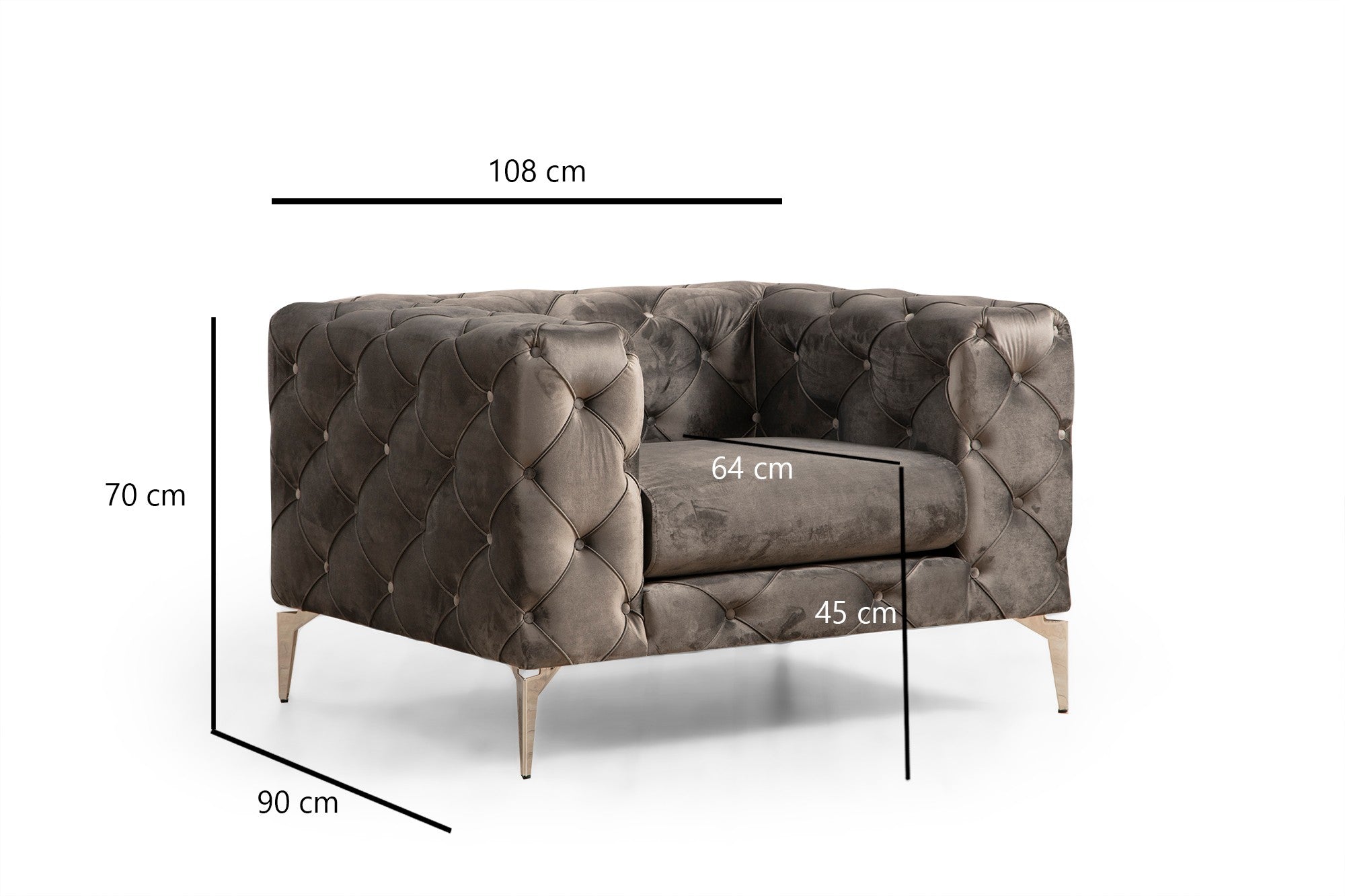 Como  | Anthracite Wing Chair – Designer Lounge Armchair