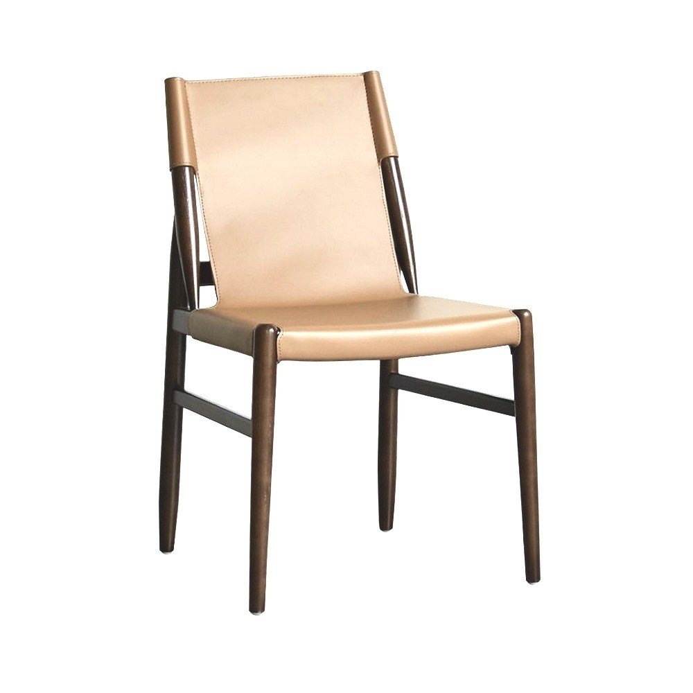 Harmonia Wood and leather chair