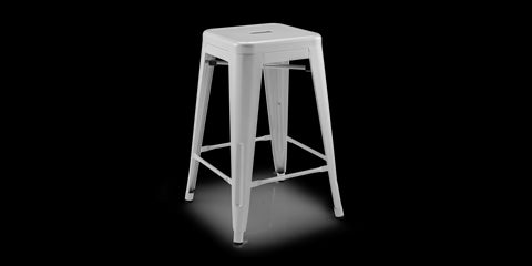 Set of 3 grey LIX Barstools without backrest - OUTLET