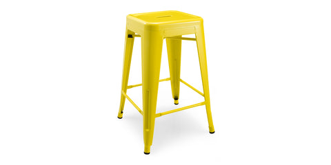 Lot de 3 Tabourets LIX jaune sans dossier - OUTLET