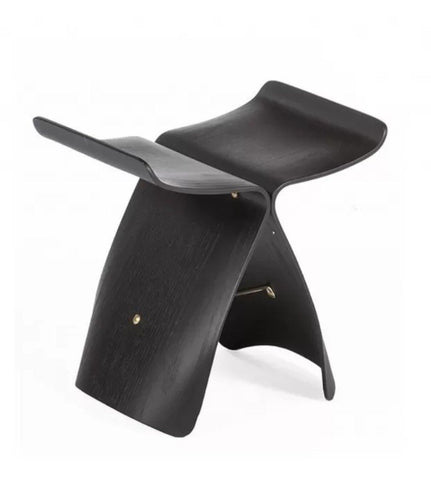 1Wings Black Wooden Stool - Outlet