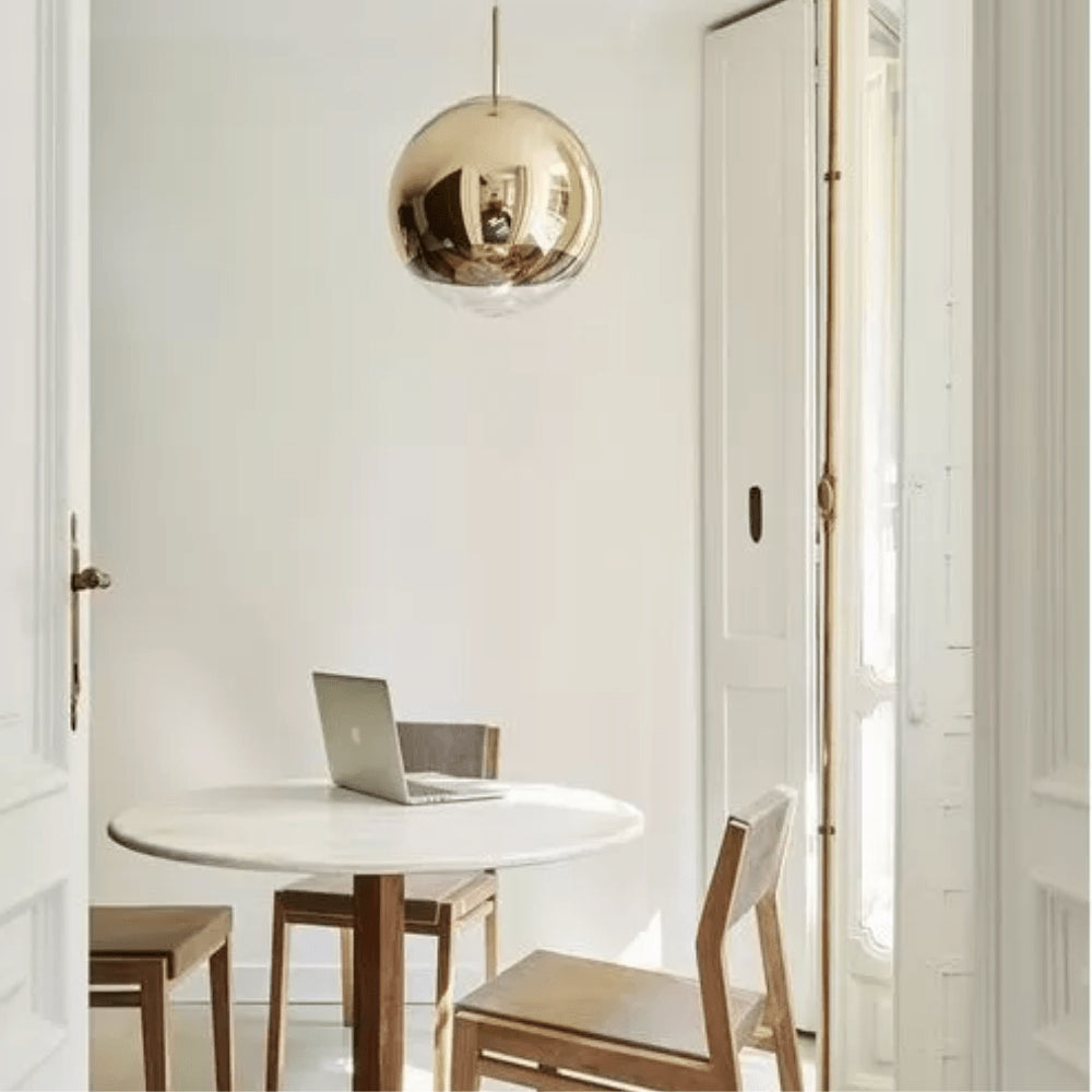 Mirror pendant lamp in gold - Outlet