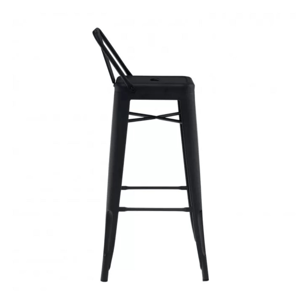 Set of 2 Lix stools with backrest, black, 75 cm - Outlet