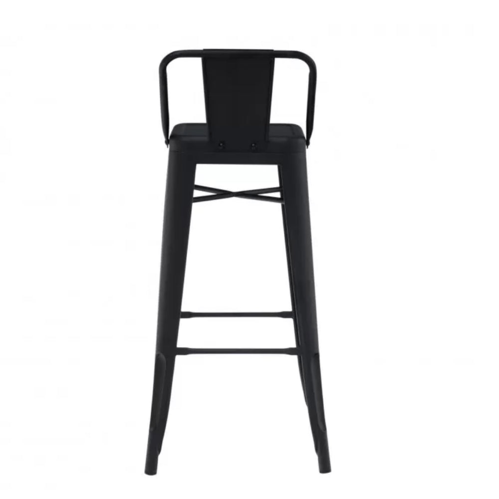 Set of 2 Lix stools with backrest, black, 75 cm - Outlet