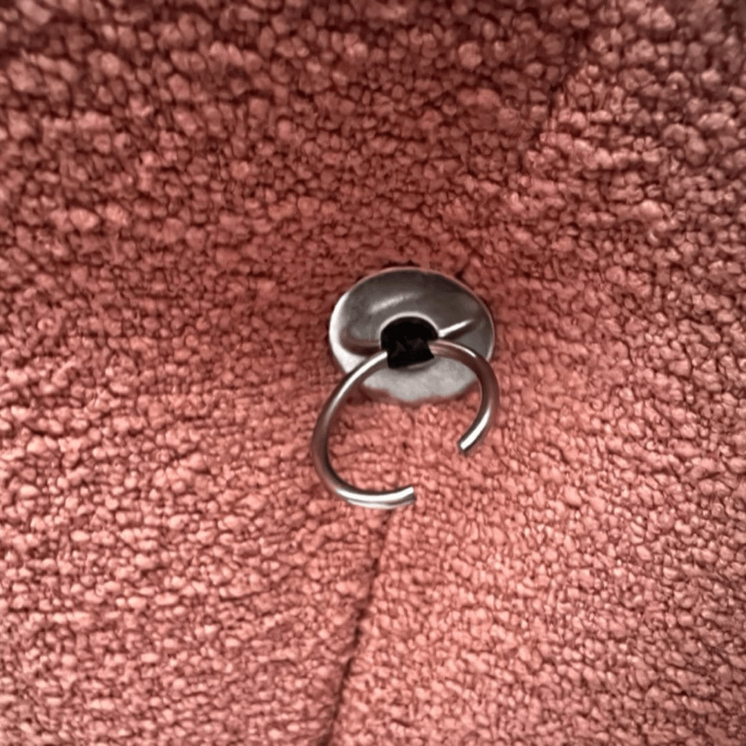 Camelia footrest Pink curly wool - Outlet
