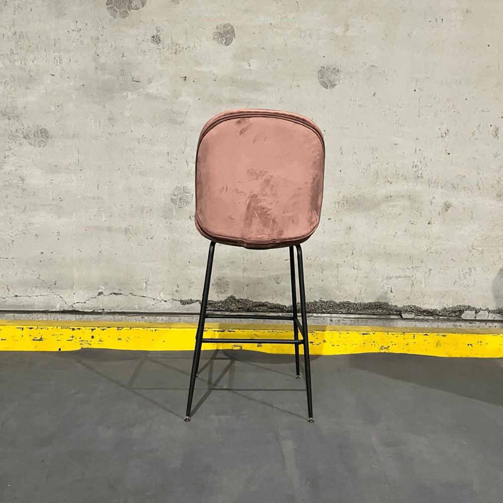 Set van 4 Bella roze fluwelen barkrukken - Outlet
