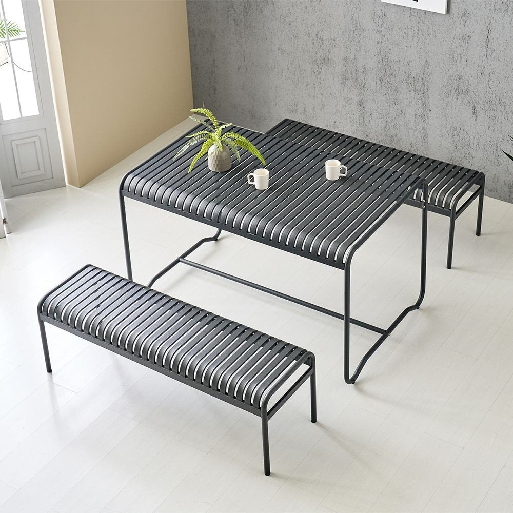 BLACK Modern 180cm metal garden table Banco