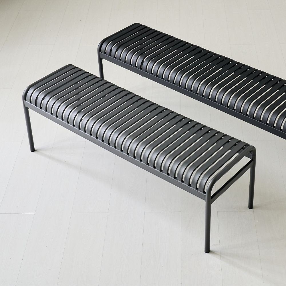 Metal garden bench 3-seater 160cm Slate