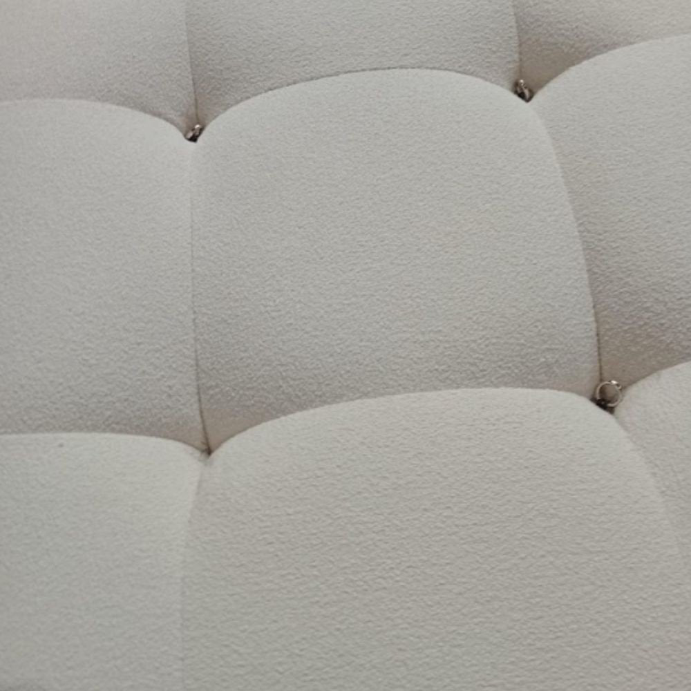 Camelia beige velvet footrest - Outlet