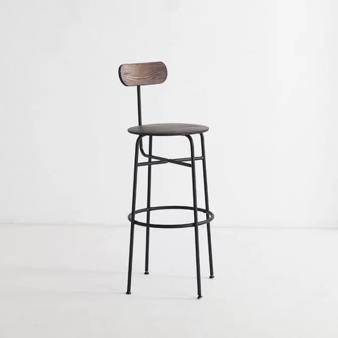 Set of 4 Afteroom stools 75cm Black and walnut - Outlet