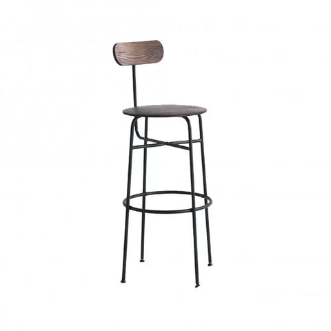 Set of 3 Afteroom stools 75cm Black and walnut - Outlet