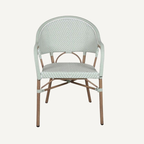 Bistro-style Parisian chair in aluminum and polyrattan Noemi