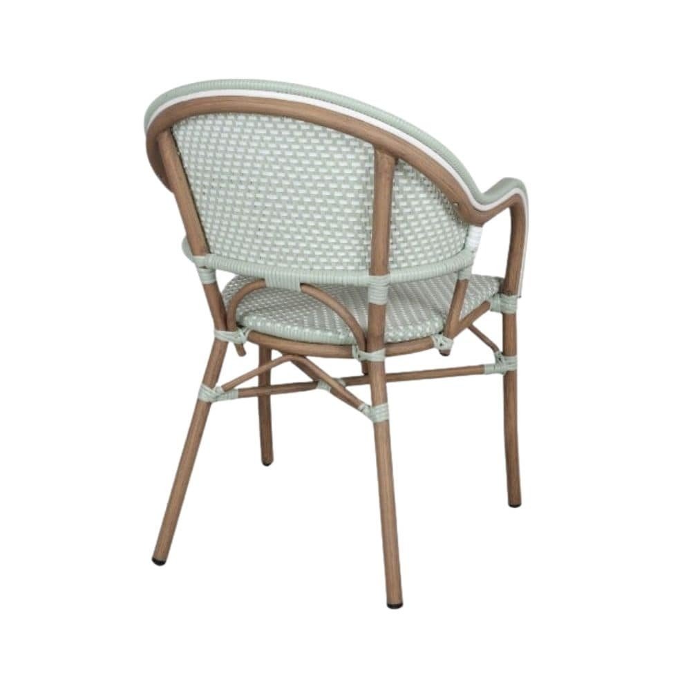Bistro-style Parisian chair in aluminum and polyrattanNoemi