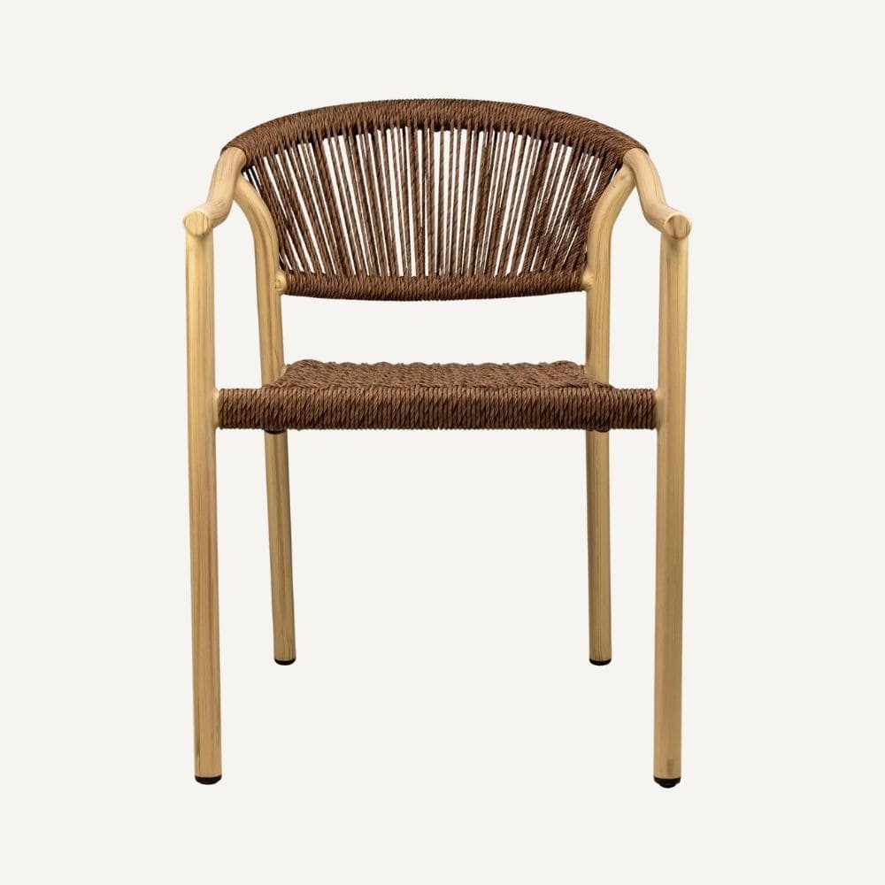 Outdoor chair in rattan and aluminum Brume