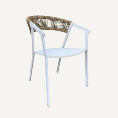 Terrace chair in aluminum and textilene Taupex
