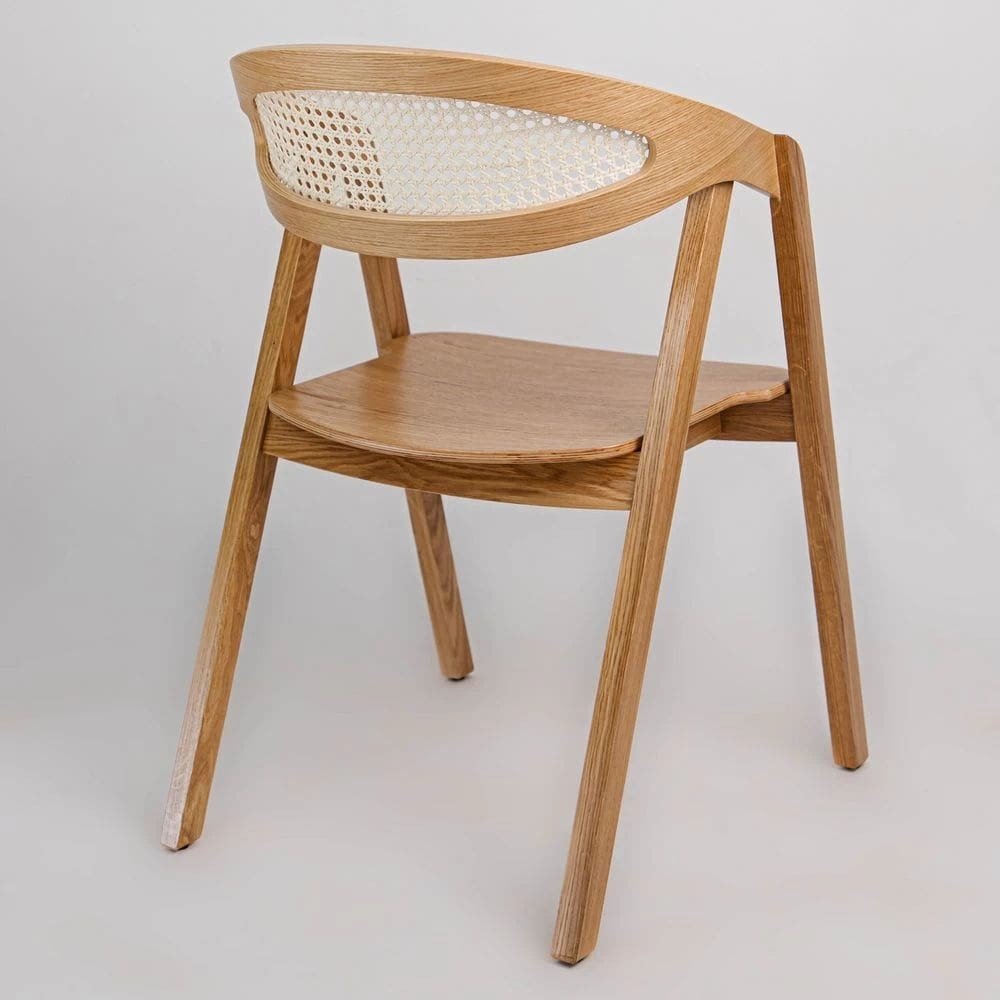 Vintage wooden chair with cane seatWoodcraft