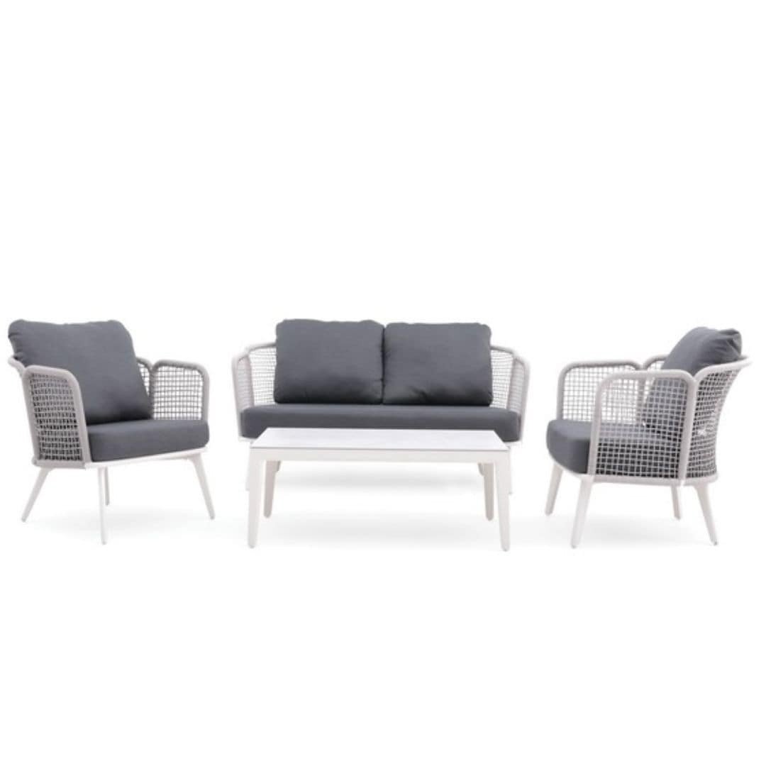 Terrace set in fabric and aluminum Parko