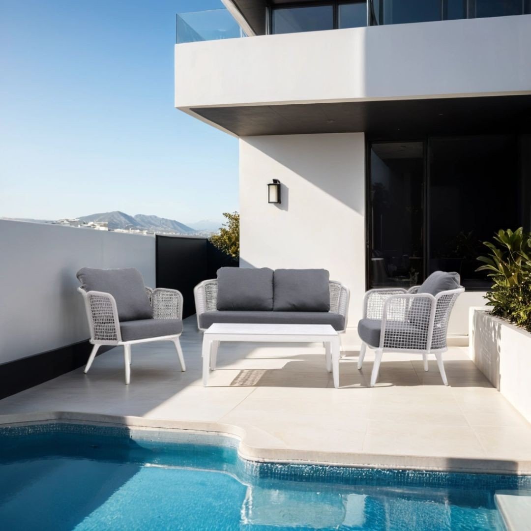 Terrace set in fabric and aluminum Parko