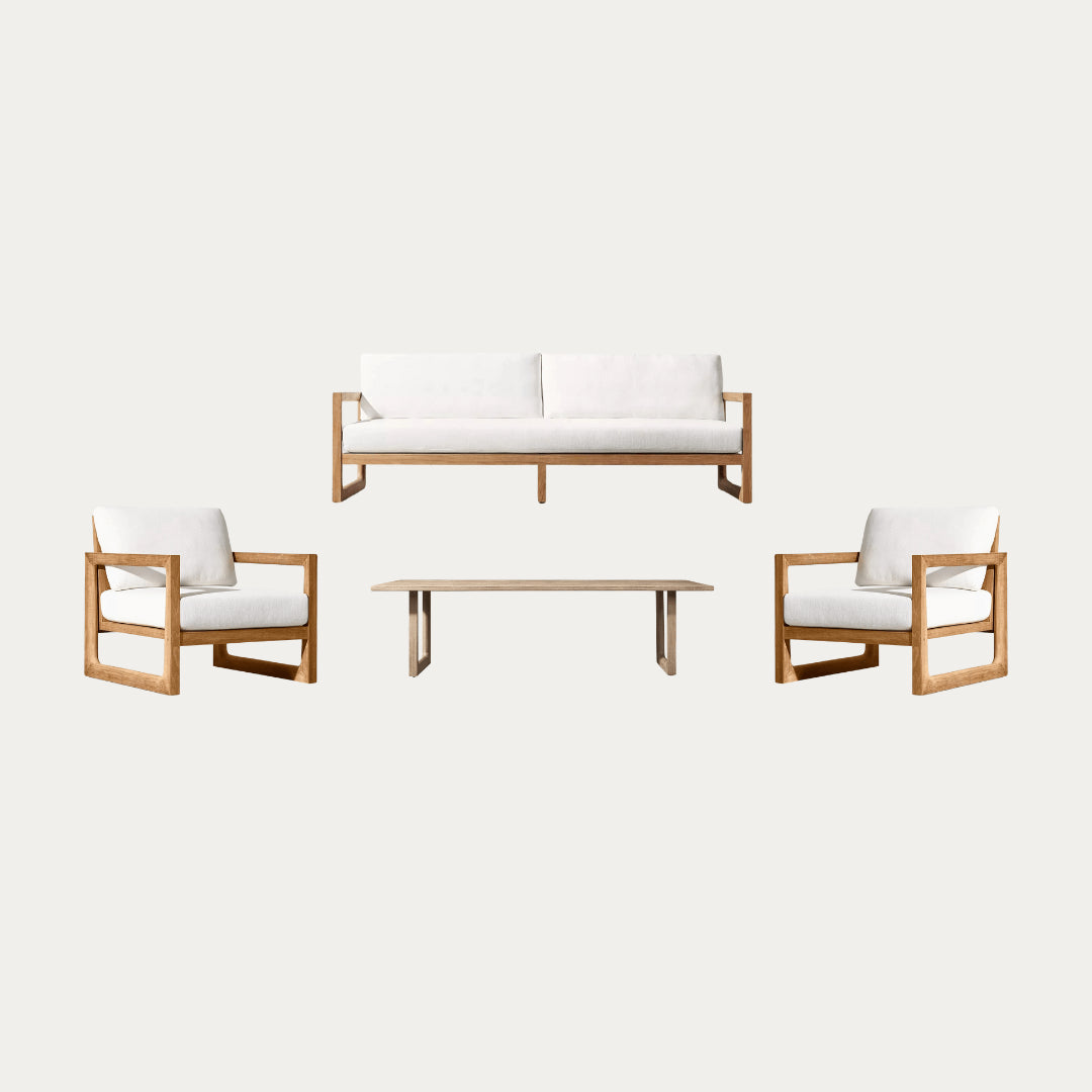 Garden set in fabric and wood  Banco