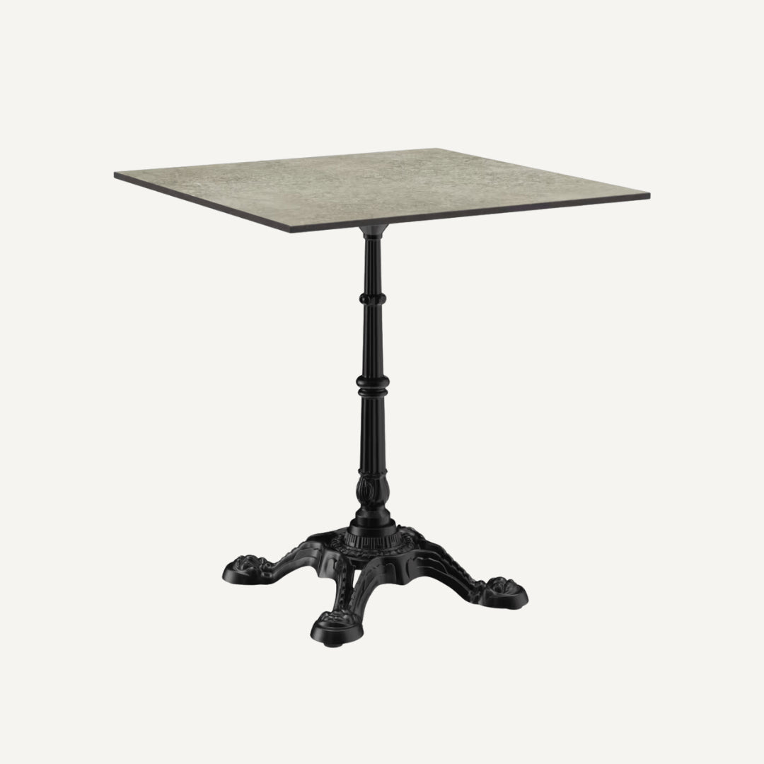 Square bar table in cast iron and HPL Irona