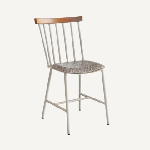 Chaise exterieure en metal avec coussin Brass