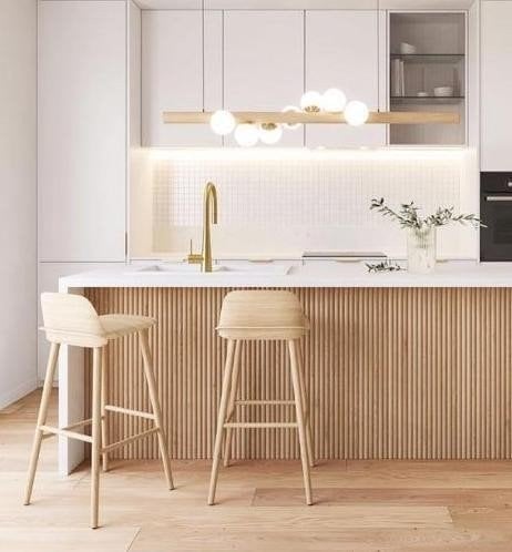Set of 4 Glavo bar chairs in natural wood 73 cm - Outlet 725