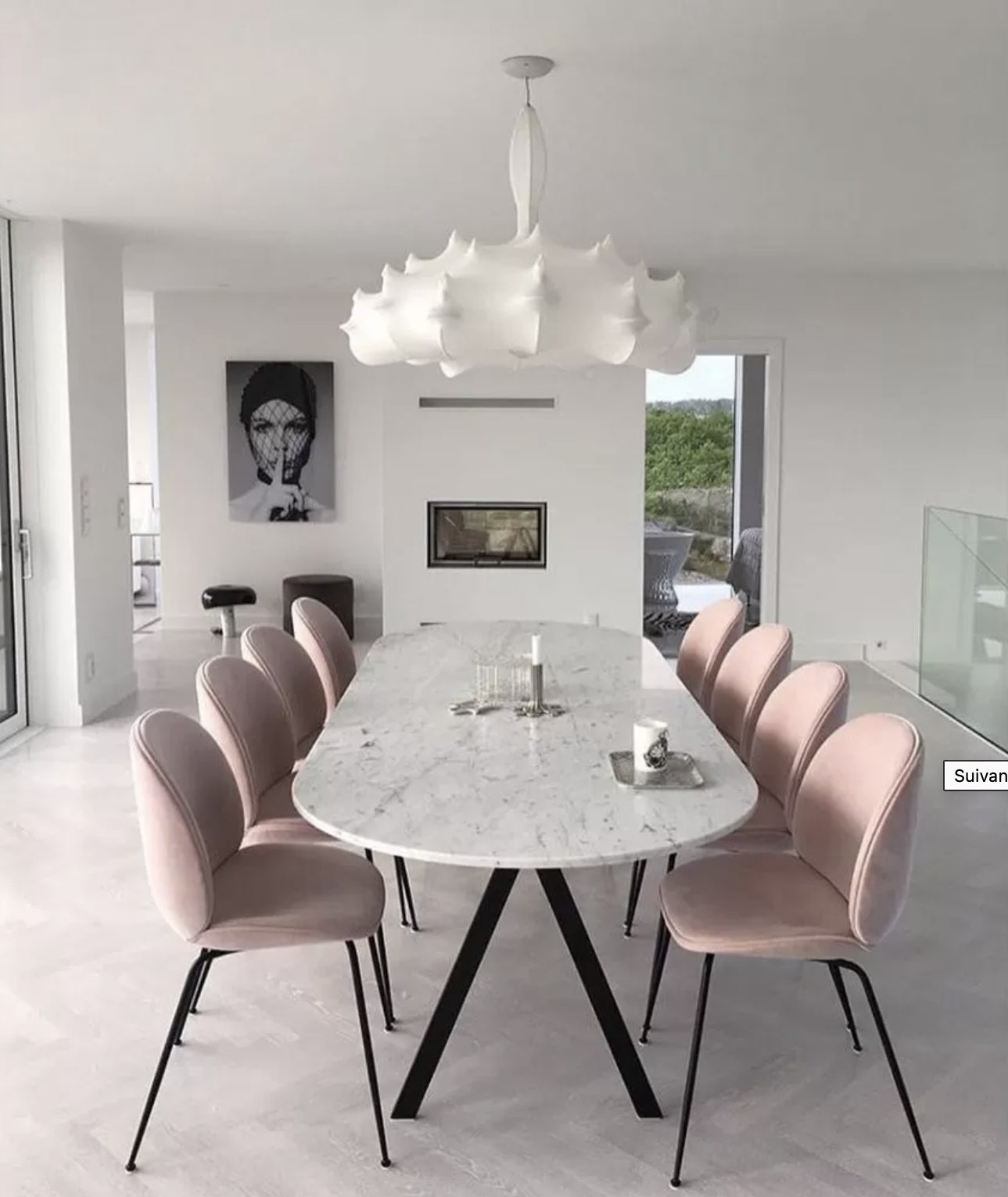 Lot de 2 Chaises Bella en velours rose - Outlet 698
