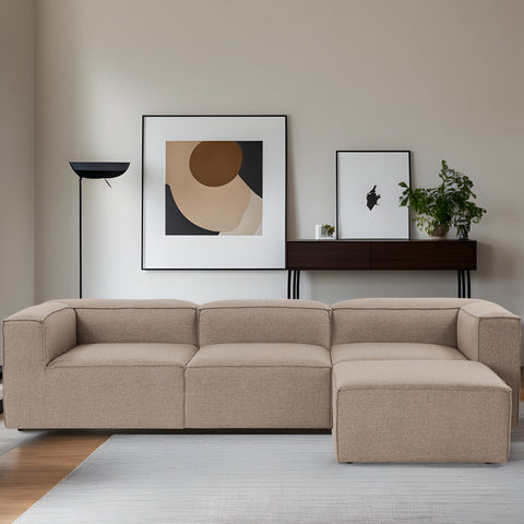 Fora – Brown L Shape Corner Sofa | Designer Sectional for Living Room