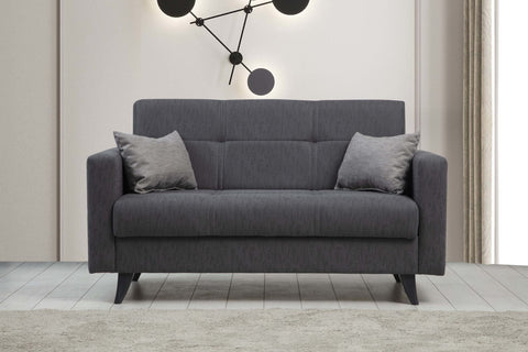 Polya Dark grey Two-Seater Sofa Bed