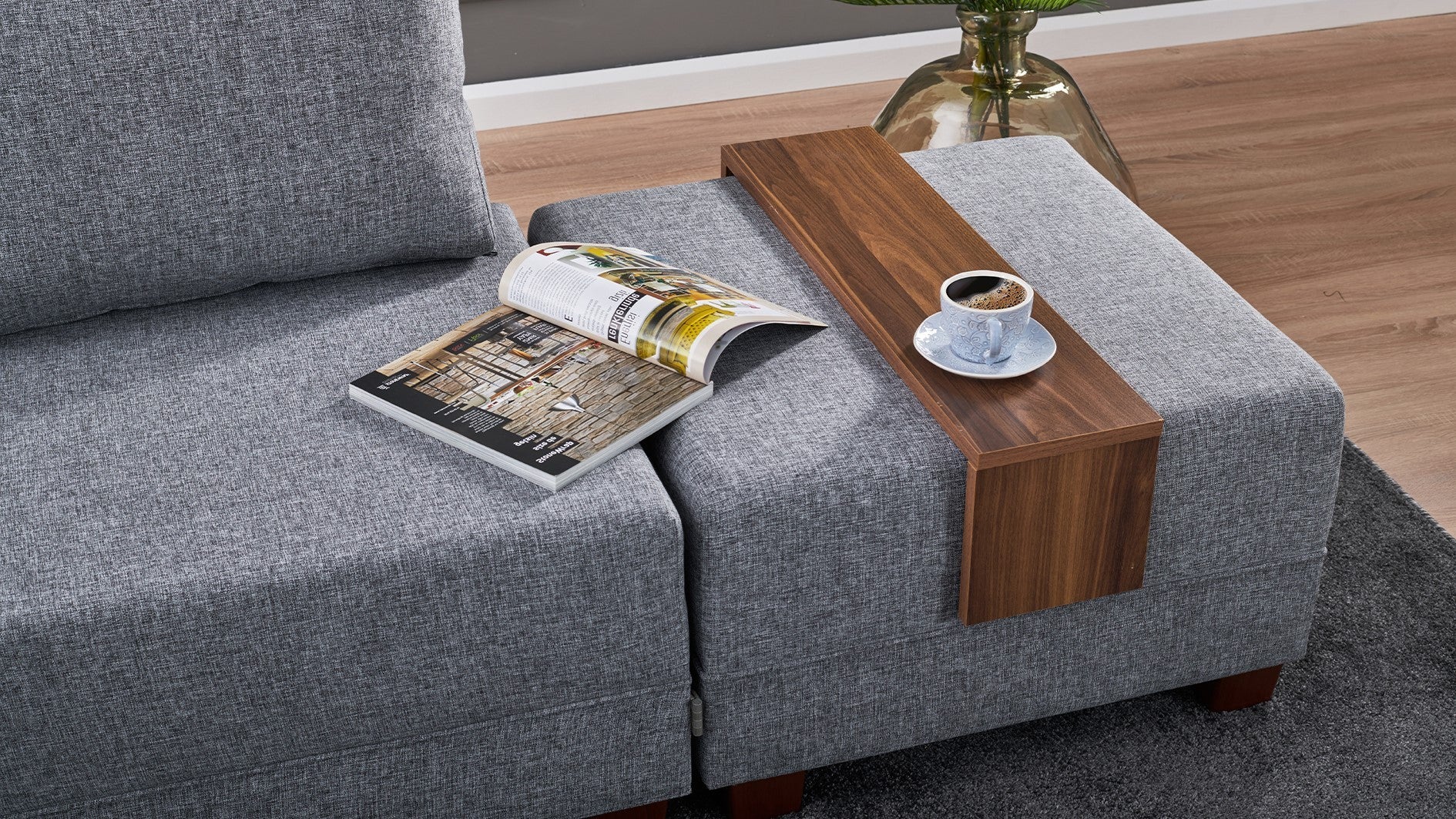Fly – Grey L Shaped Corner Sofa Bed | Modular Sectional