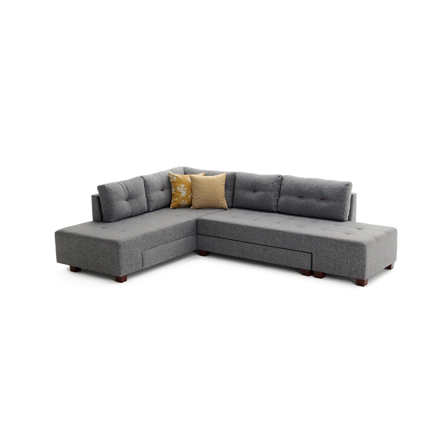 Manama – Grey L Shaped Corner Sofa Bed | Modular Sectional