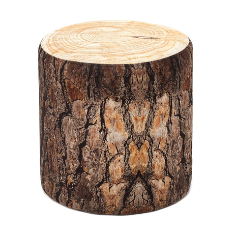 Kutuk | Brown and Cream Pouffe – Modern Upholstered Ottoman