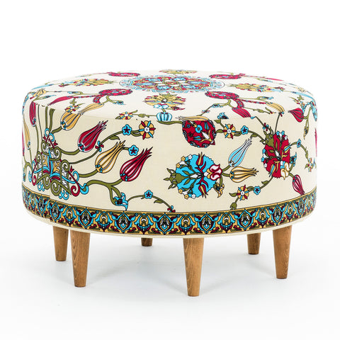 Rimini | coloured round Pouffe – Modern Upholstered Ottoman