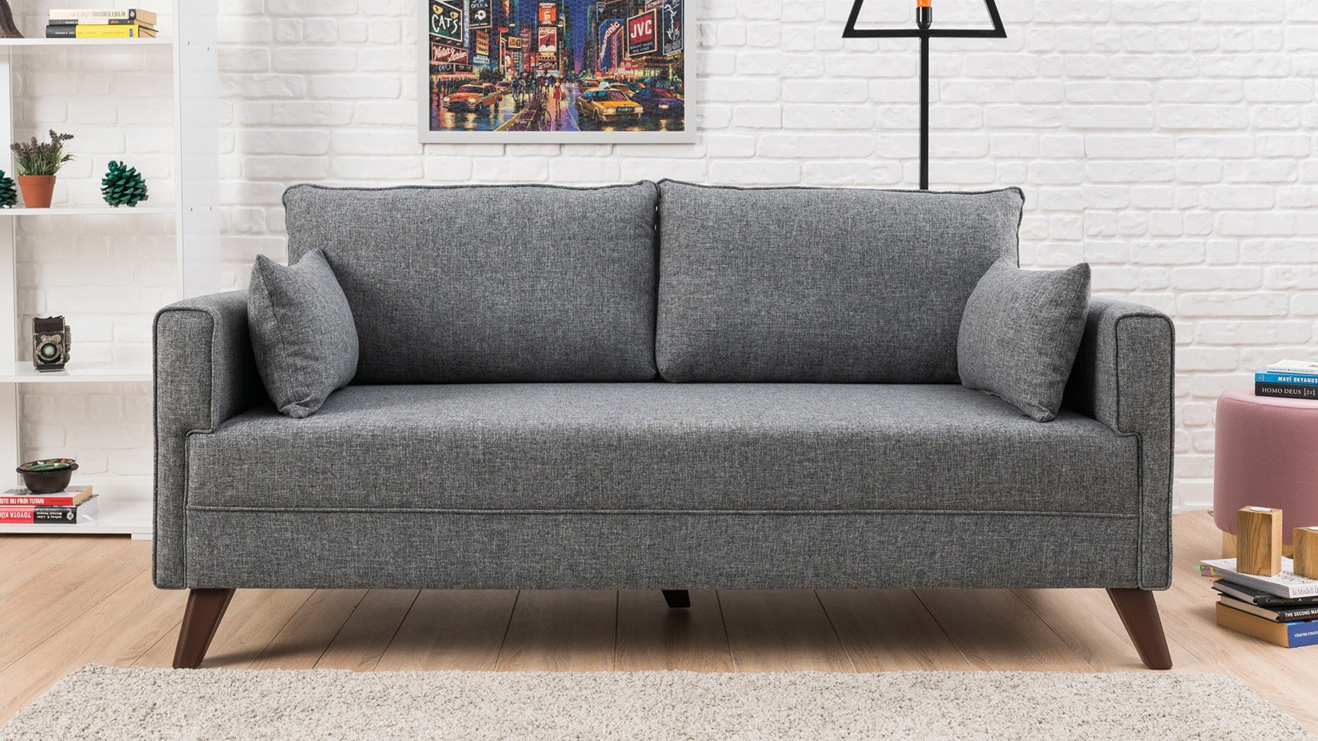 Bella – Grey 2 Seater Sofa | Compact Modern Couch for Two