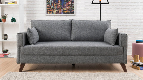 Bella – Grey 2 Seater Sofa | Compact Modern Couch for Two